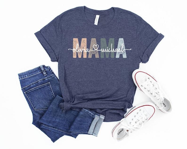 Custom Mama Shirt Celebrate Motherhood with Personalized Names