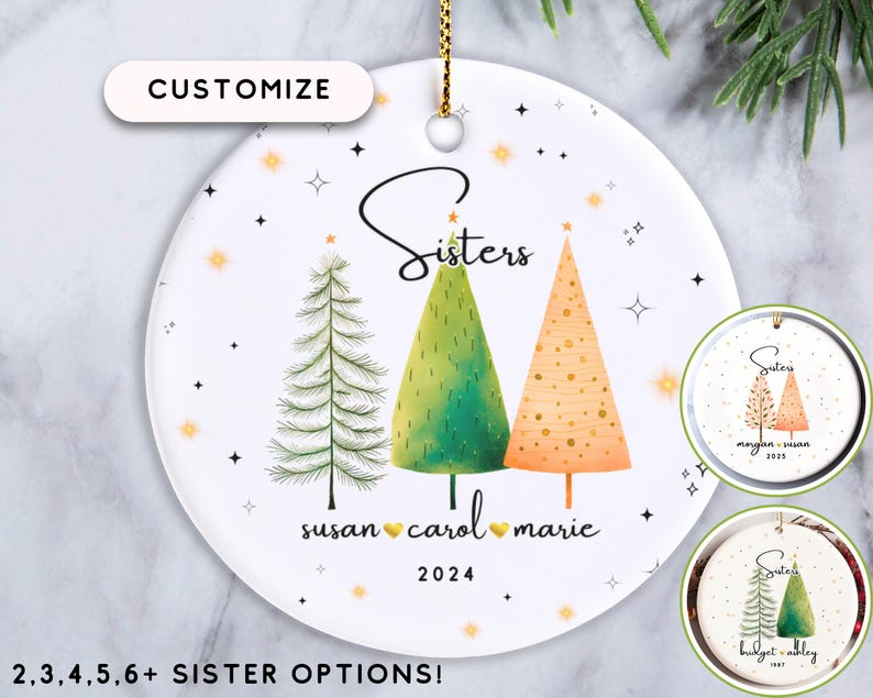Sister Ornament Unique Christmas Gift for Three Sisters