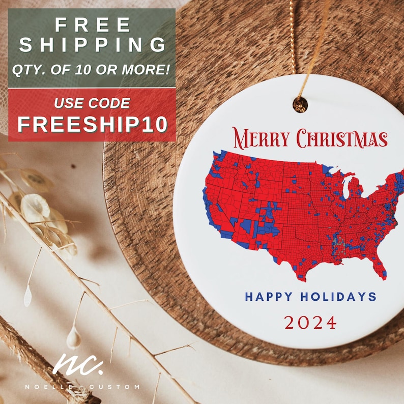 Election Ornament Trump Red Wave Map Keepsake Election Ornament Trump Red Wave Map Keepsake