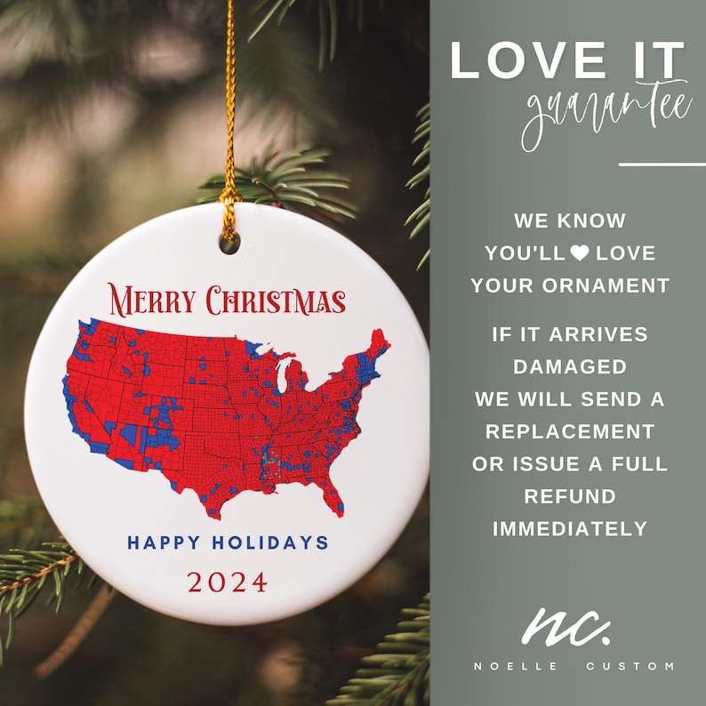 Election Ornament Trump Red Wave Map Keepsake Election Ornament Trump Red Wave Map Keepsake